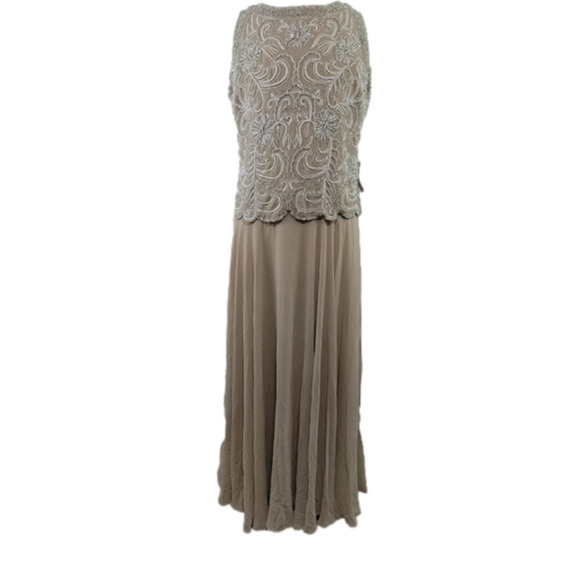 J Kara Beaded Bodice Chiffon Gown size 16 NWT - Picture 1 of 11